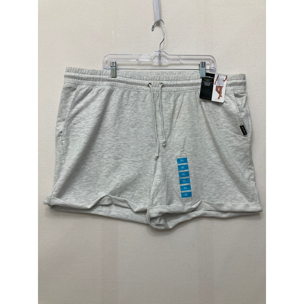 New Eddie Bauer Rolled Cuff Shorts XL Heather Grey French Terry Loungewear